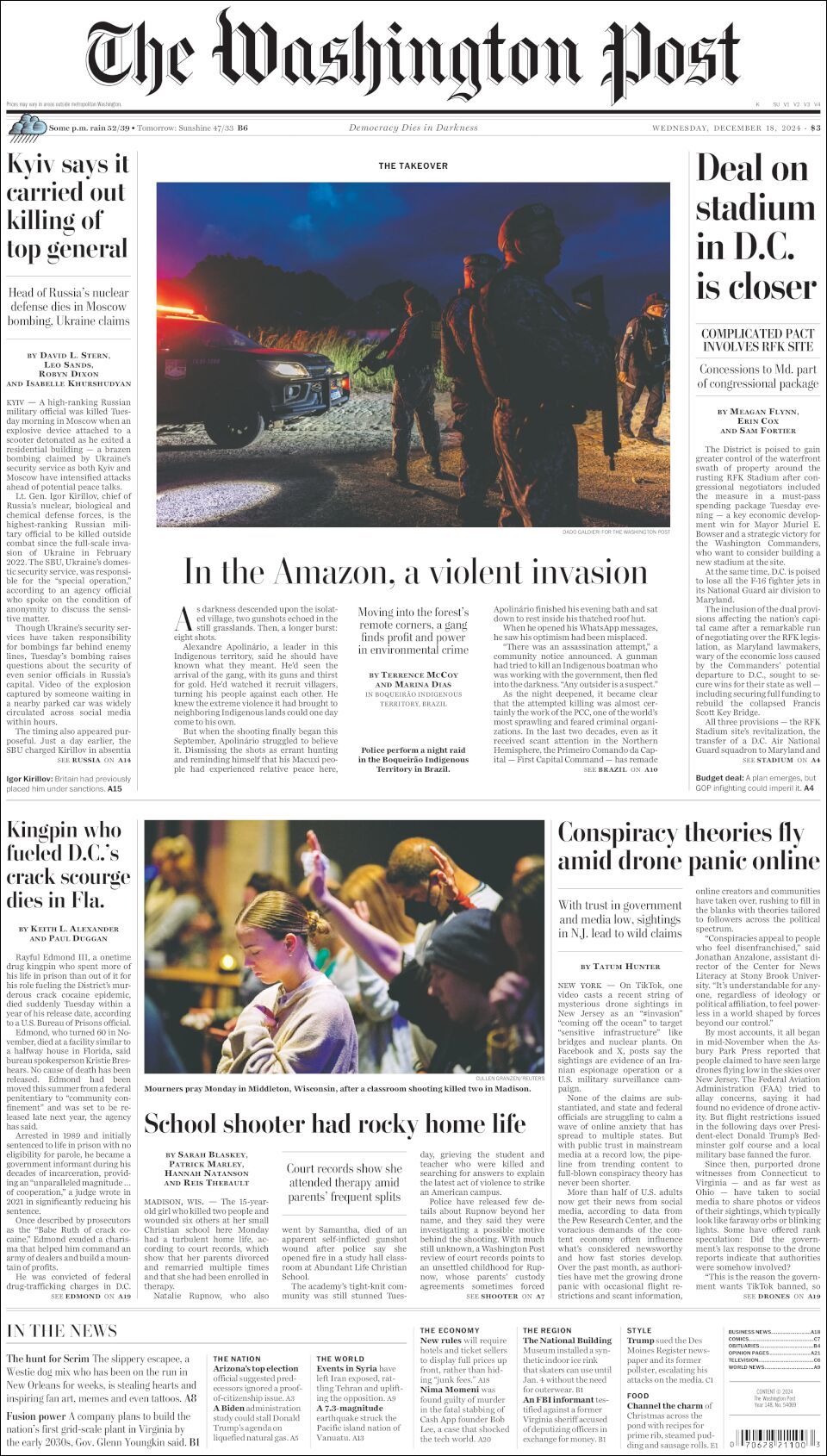 The Washington Post, edición del miércoles 18 de diciembre de 2024