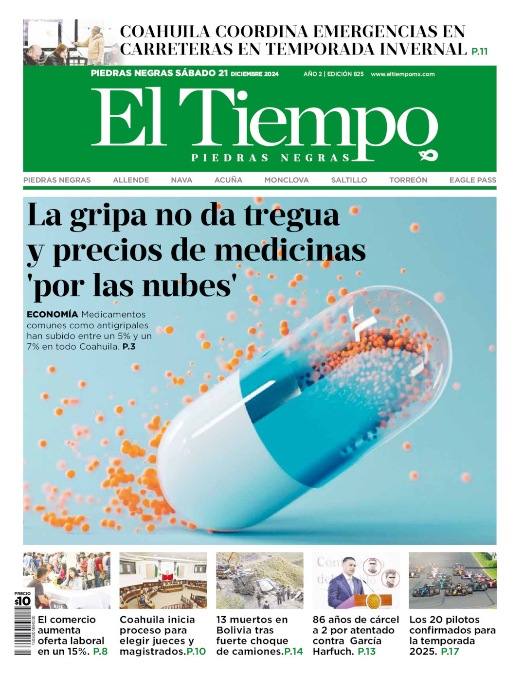 El Tiempo Piedras Negras, edición del sábado 21 de diciembre de 2024