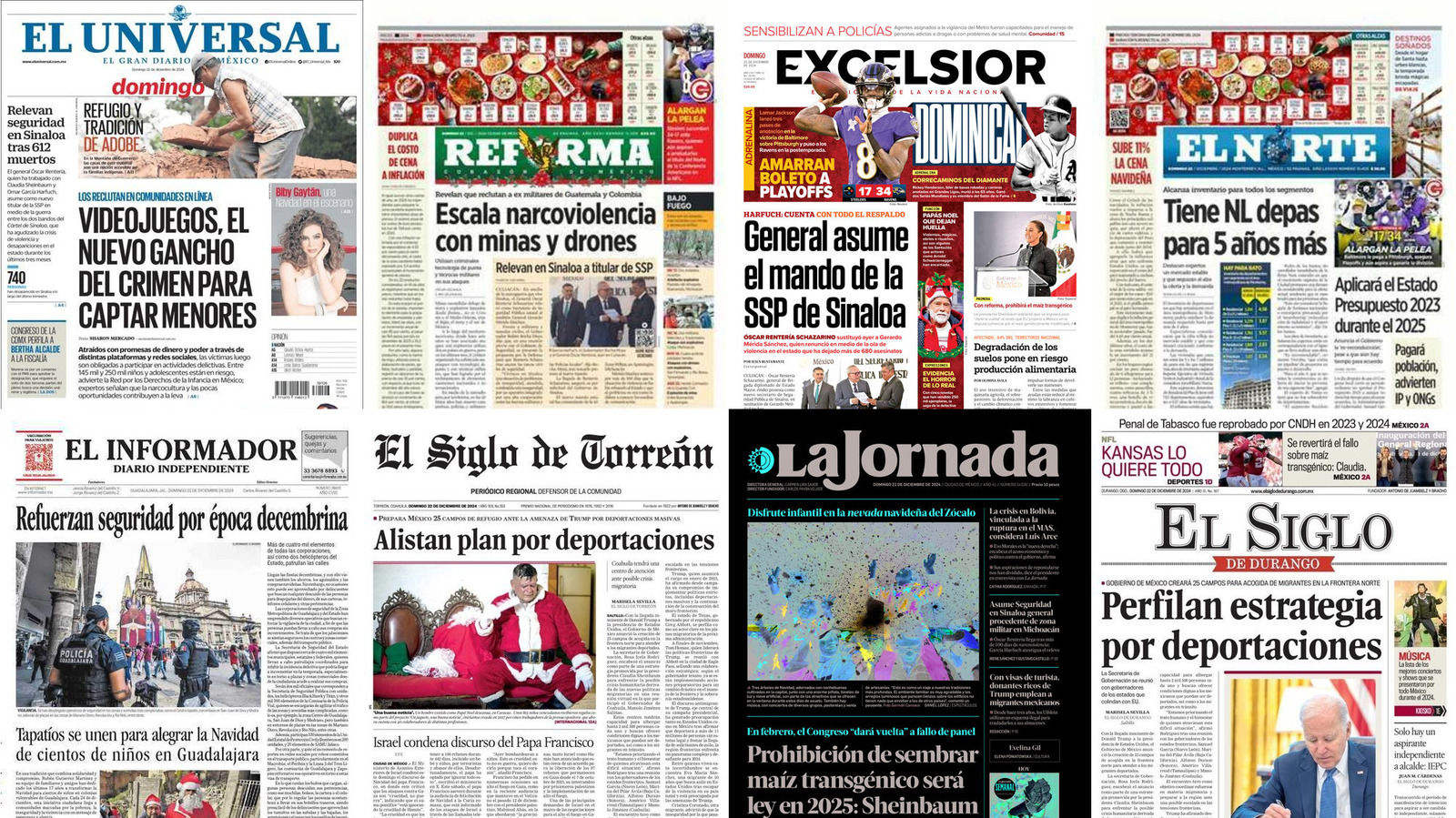 Portadas de periódicos impresos más importantes de México hoy