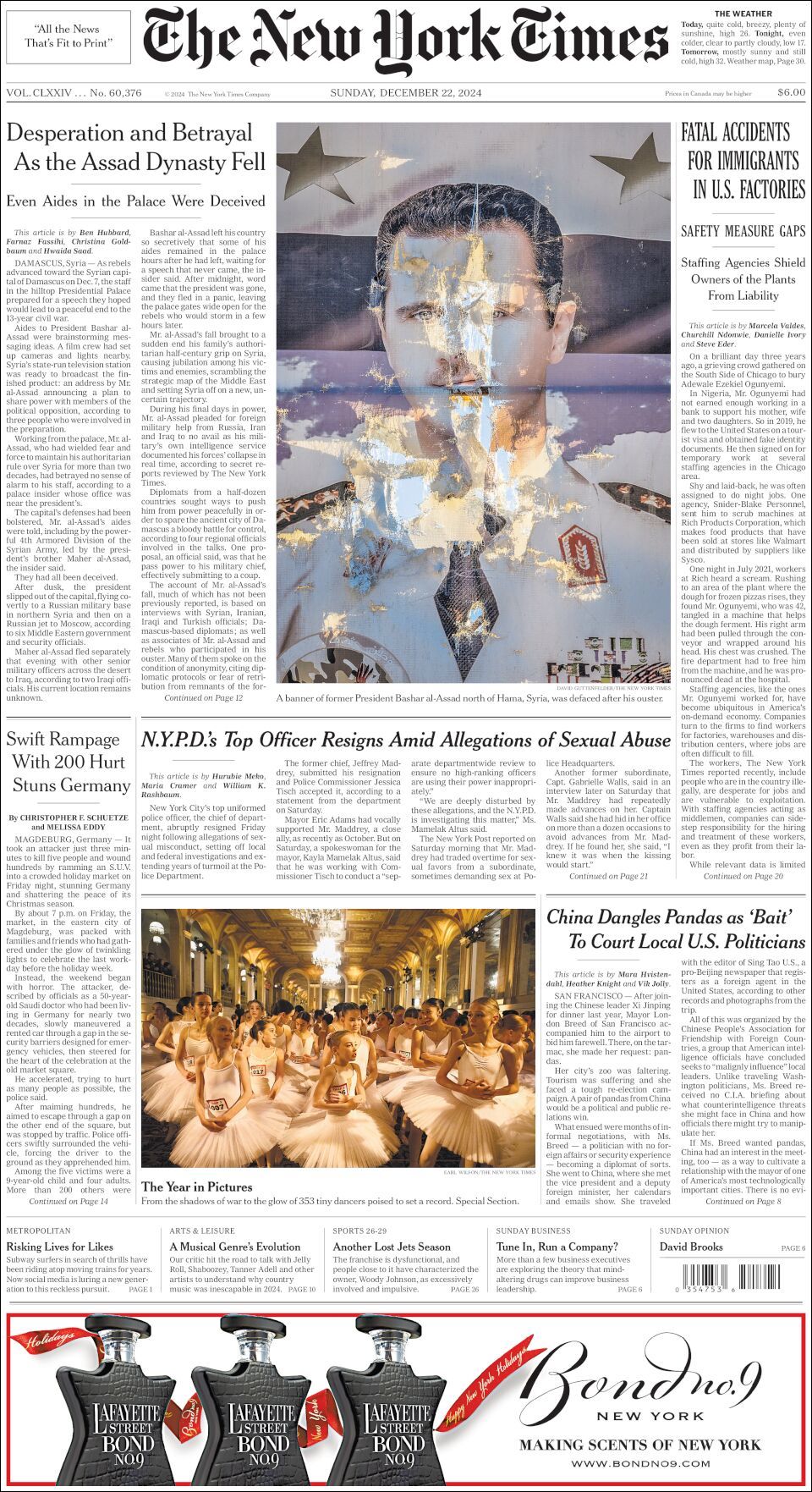 The New York Times, edición del domingo 22 de diciembre de 2024