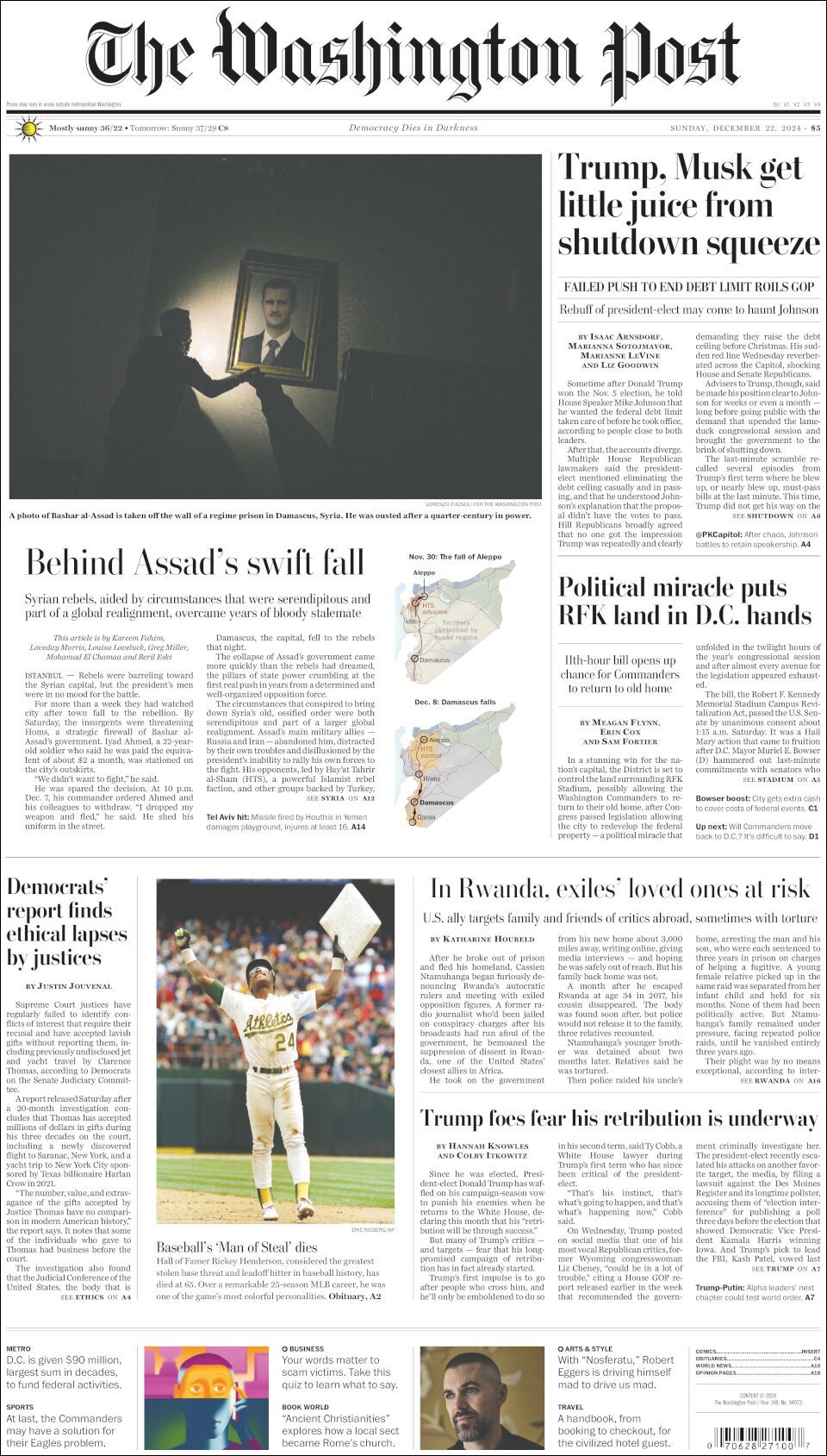 The Washington Post, edición del domingo 22 de diciembre de 2024