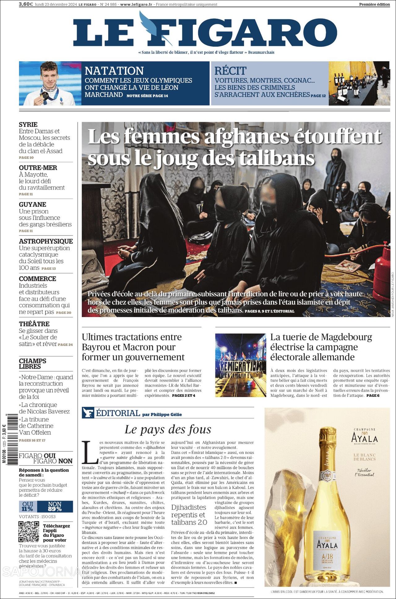 Le Figaro, edición del lunes 23 de diciembre de 2024