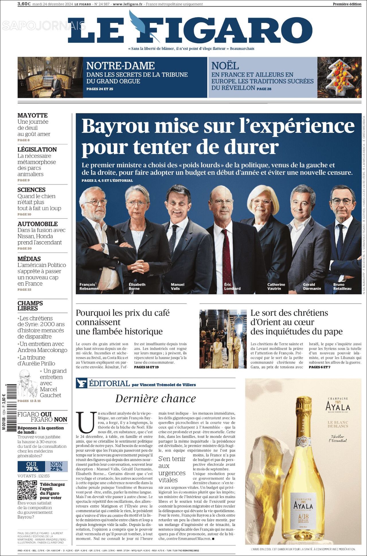 Le Figaro, edición del martes 24 de diciembre de 2024