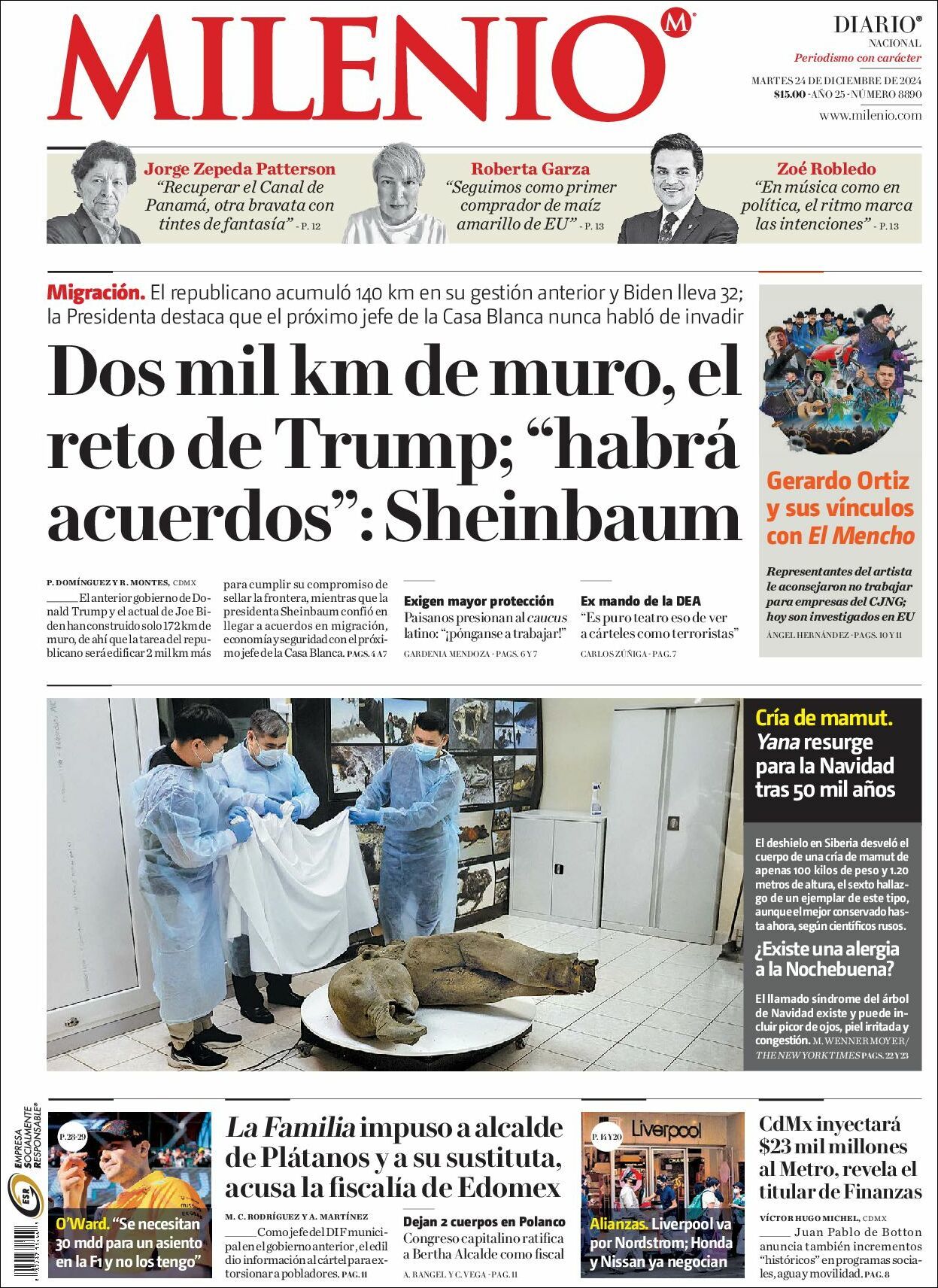 Milenio, edición del martes 24 de diciembre de 2024