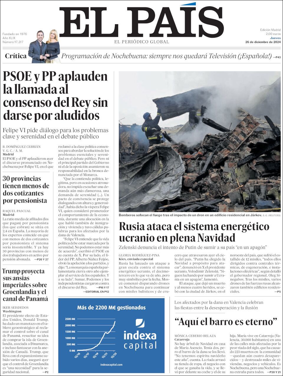 El País, edición del jueves 26 de diciembre de 2024