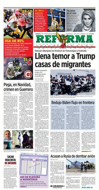 Reforma, edición del jueves 26 de diciembre de 2024