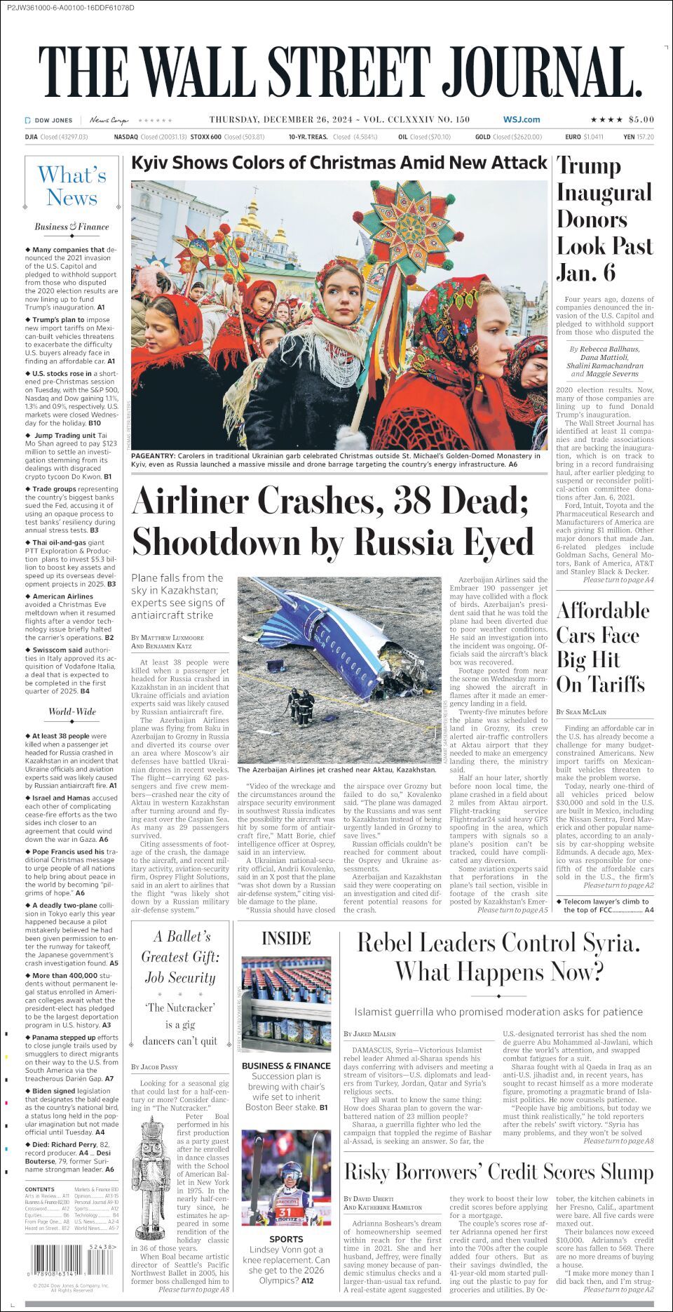 The Wall Street Journal, edición del jueves 26 de diciembre de 2024