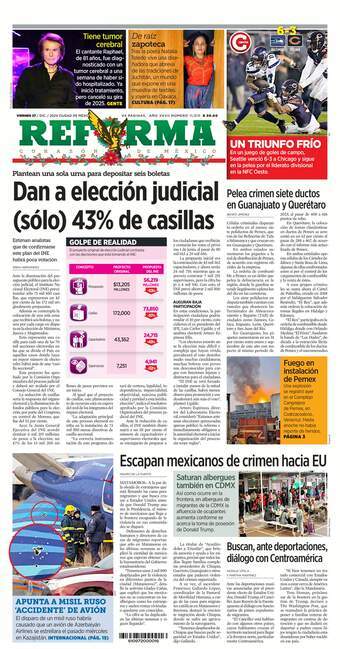 Reforma, edición del viernes 27 de diciembre de 2024