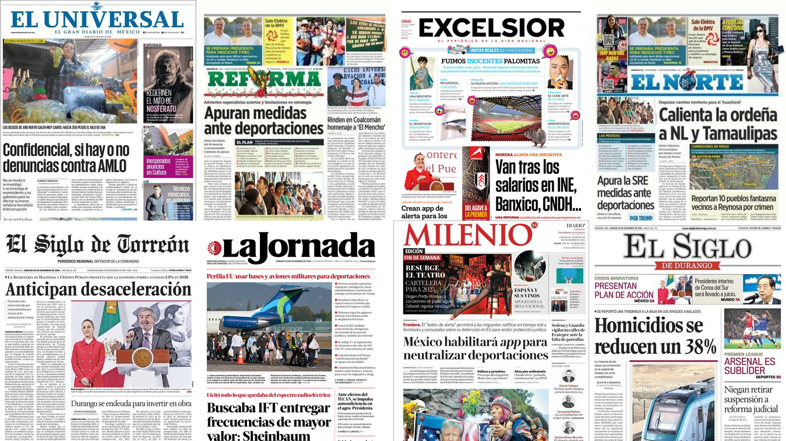 Portadas de periódicos impresos más importantes de México hoy