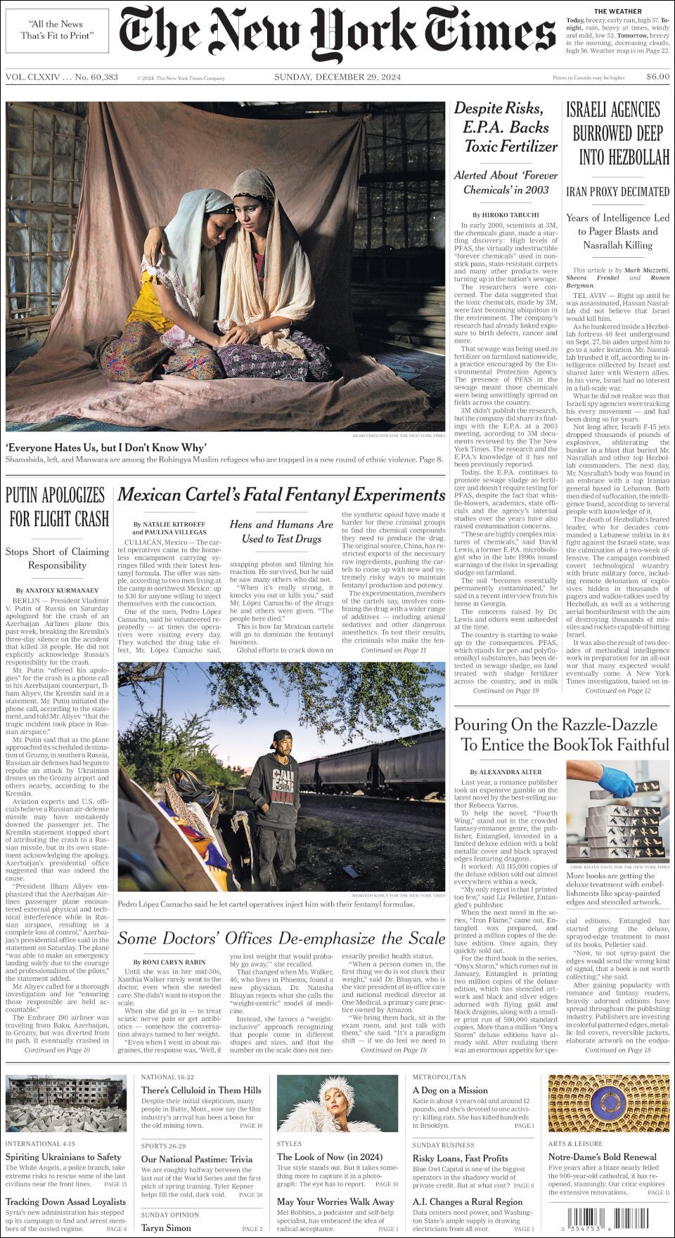 The New York Times, edición del domingo 29 de diciembre de 2024