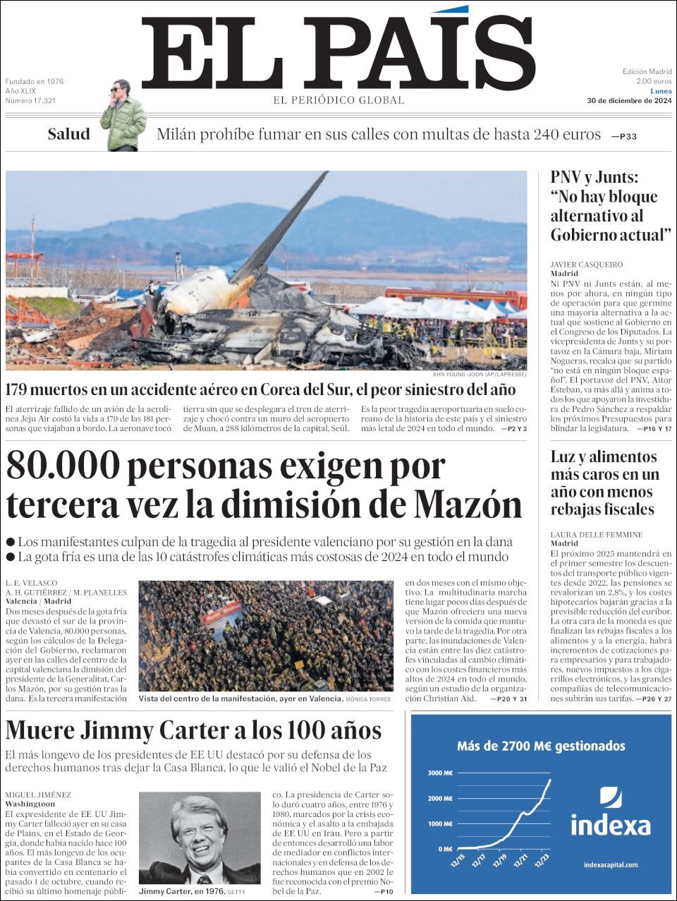 El País, edición del lunes 30 de diciembre de 2024