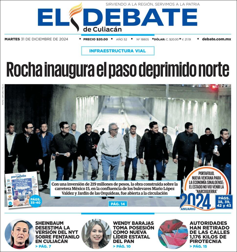 El Debate Culiacán, edición del martes 31 de diciembre de 2024