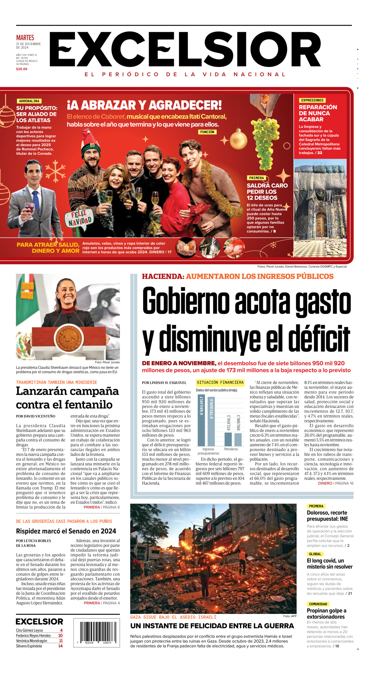 Excelsior, edición del martes 31 de diciembre de 2024