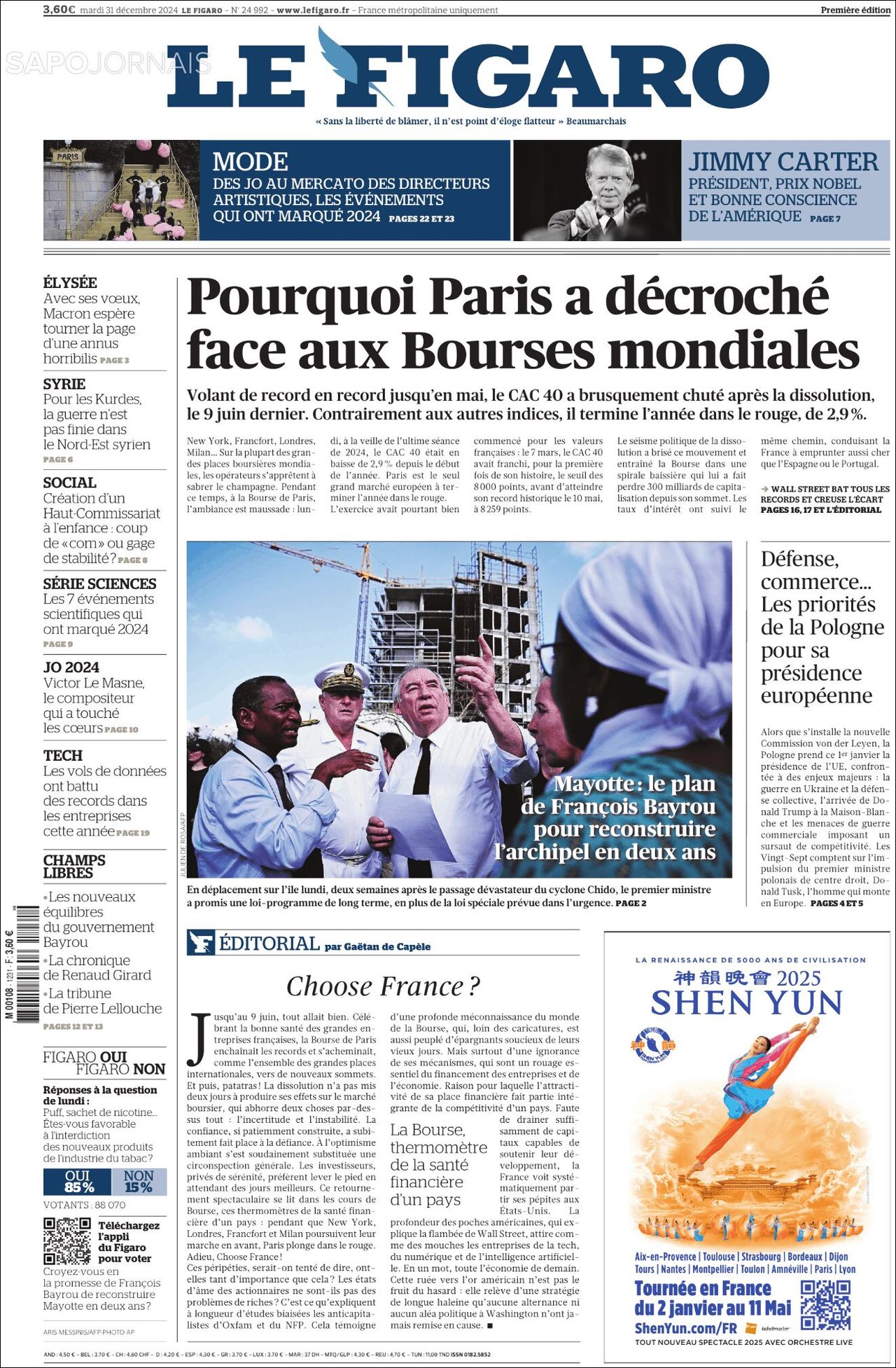 Le Figaro, edición del martes 31 de diciembre de 2024