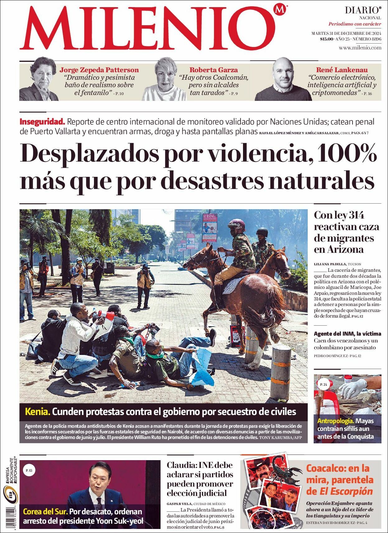 Milenio, edición del martes 31 de diciembre de 2024