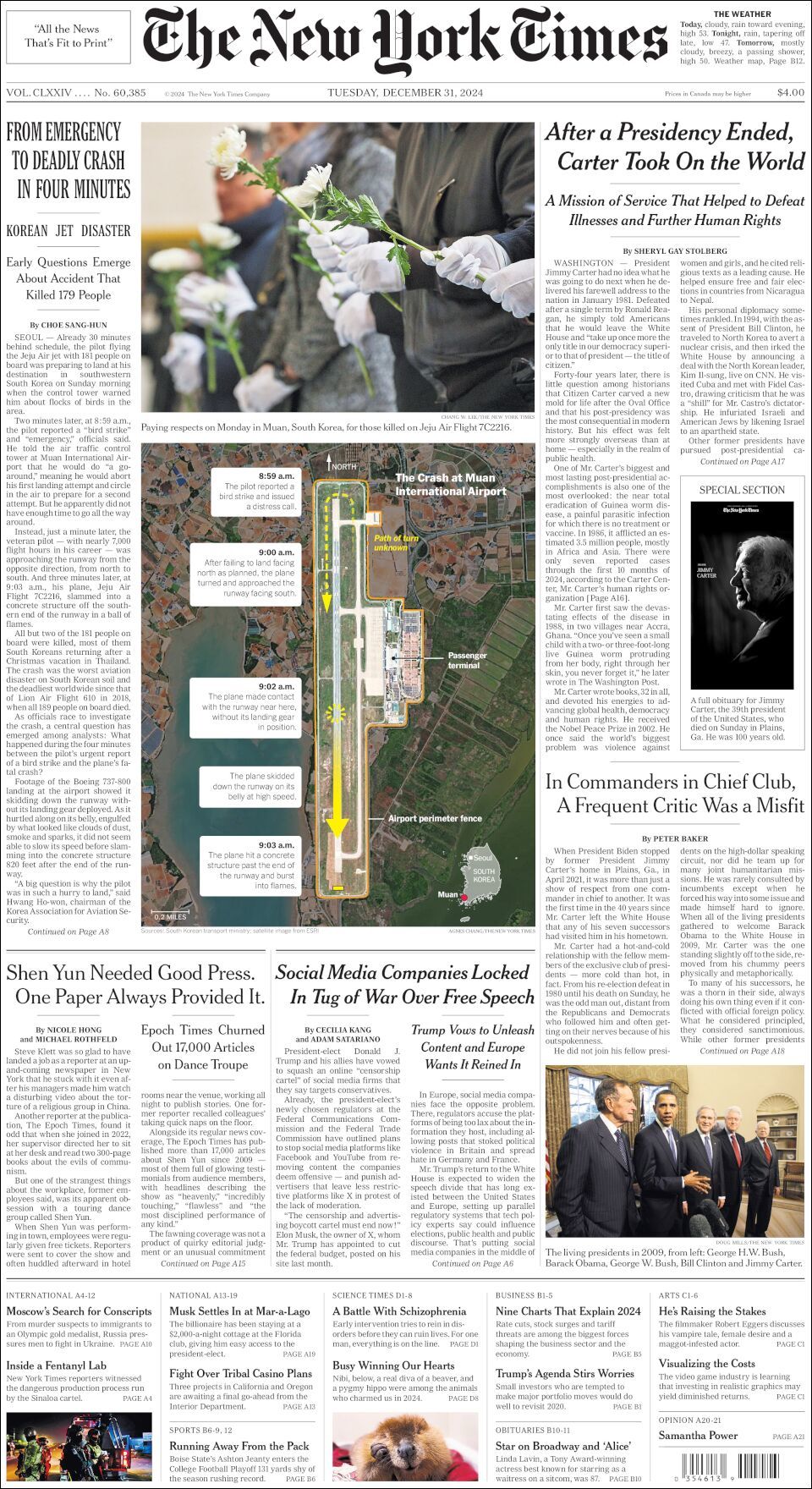 The New York Times, edición del martes 31 de diciembre de 2024