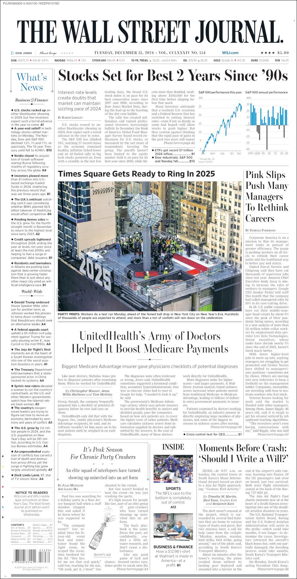 The Wall Street Journal, edición del martes 31 de diciembre de 2024