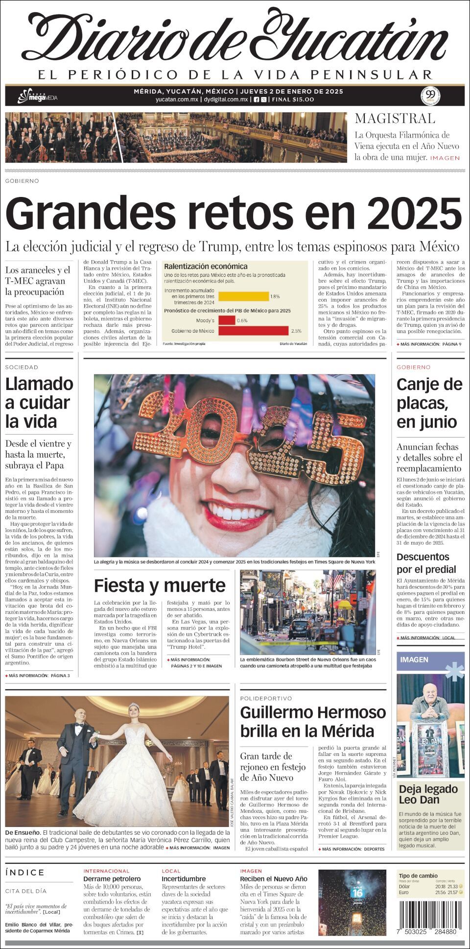 El Diario de Yucatán, edición del jueves 02 de enero de 2025