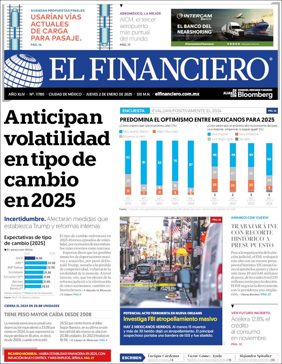 El Financiero, edición del jueves 02 de enero de 2025