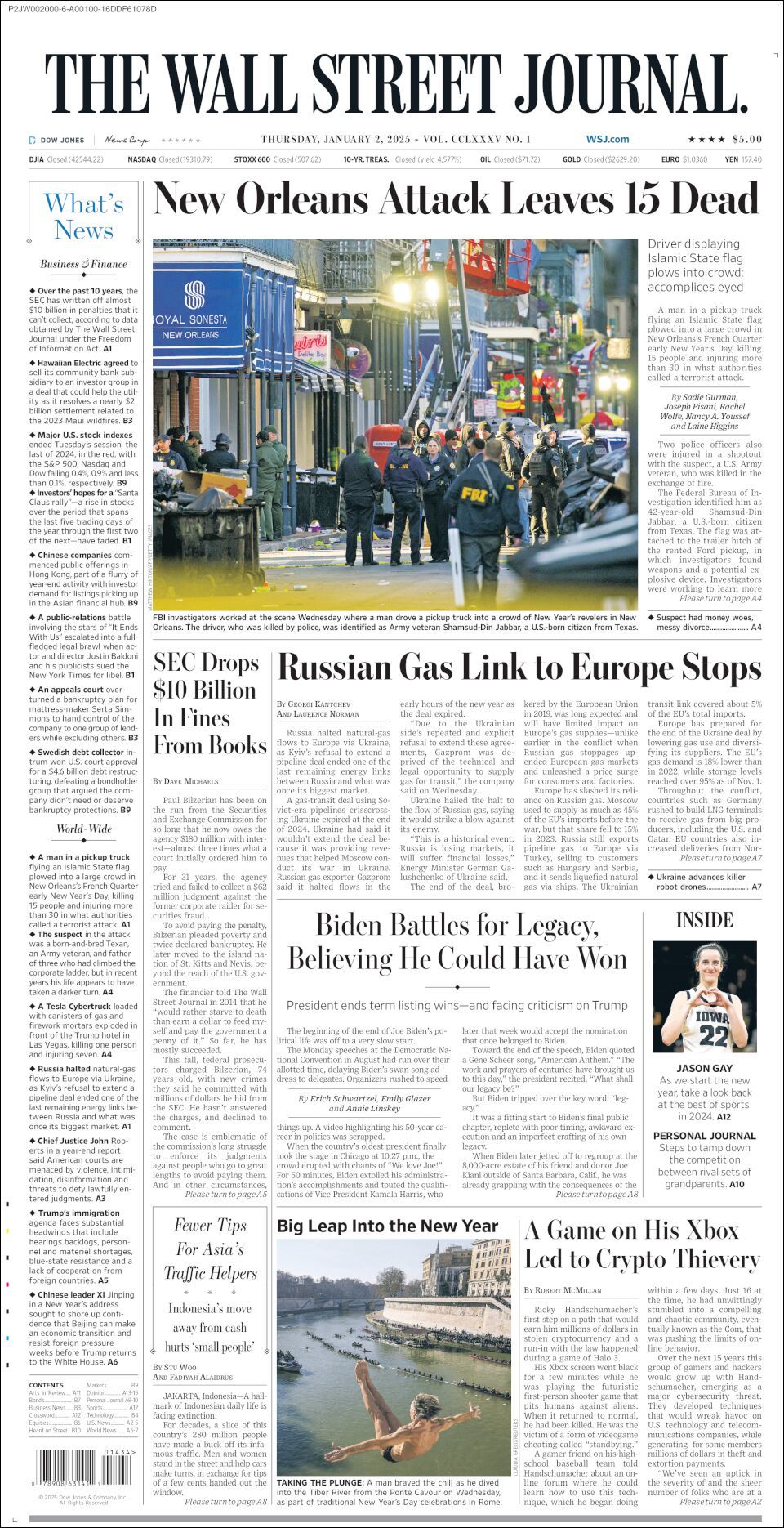 The Wall Street Journal, edición del jueves 02 de enero de 2025