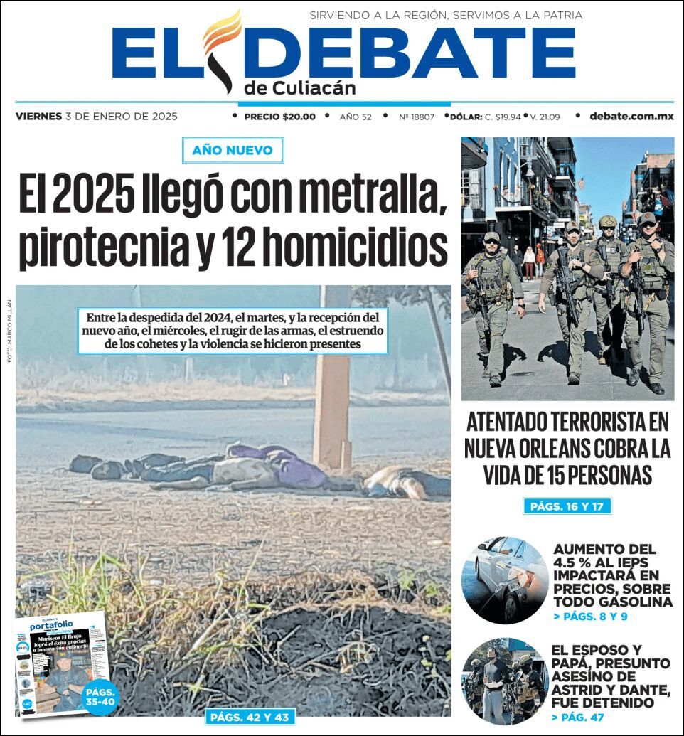 El Debate Culiacán, edición del viernes 03 de enero de 2025