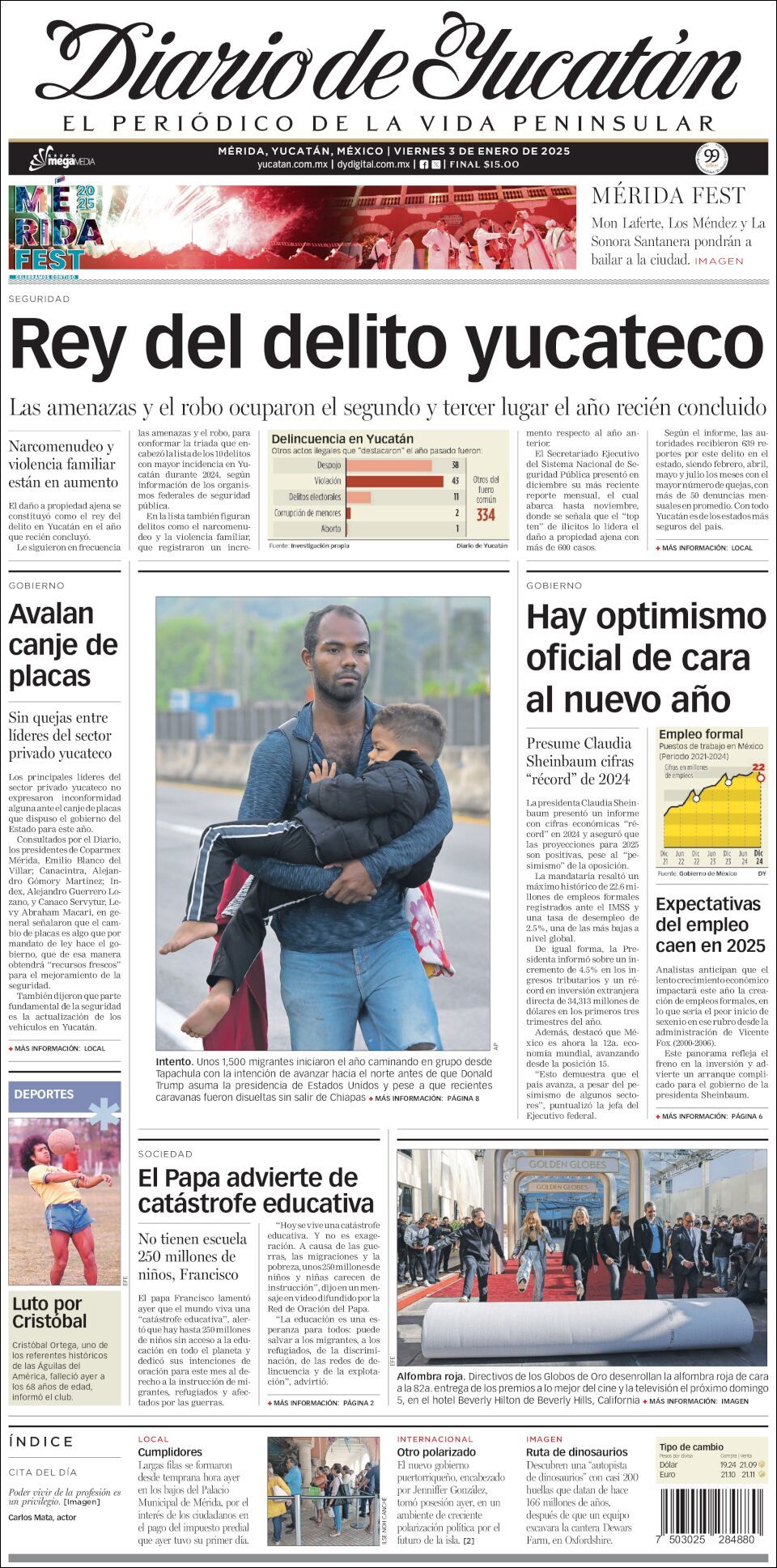 El Diario de Yucatán, edición del viernes 03 de enero de 2025