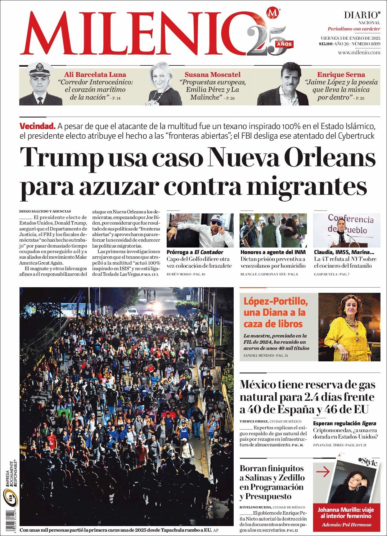 Milenio, edición del viernes 03 de enero de 2025