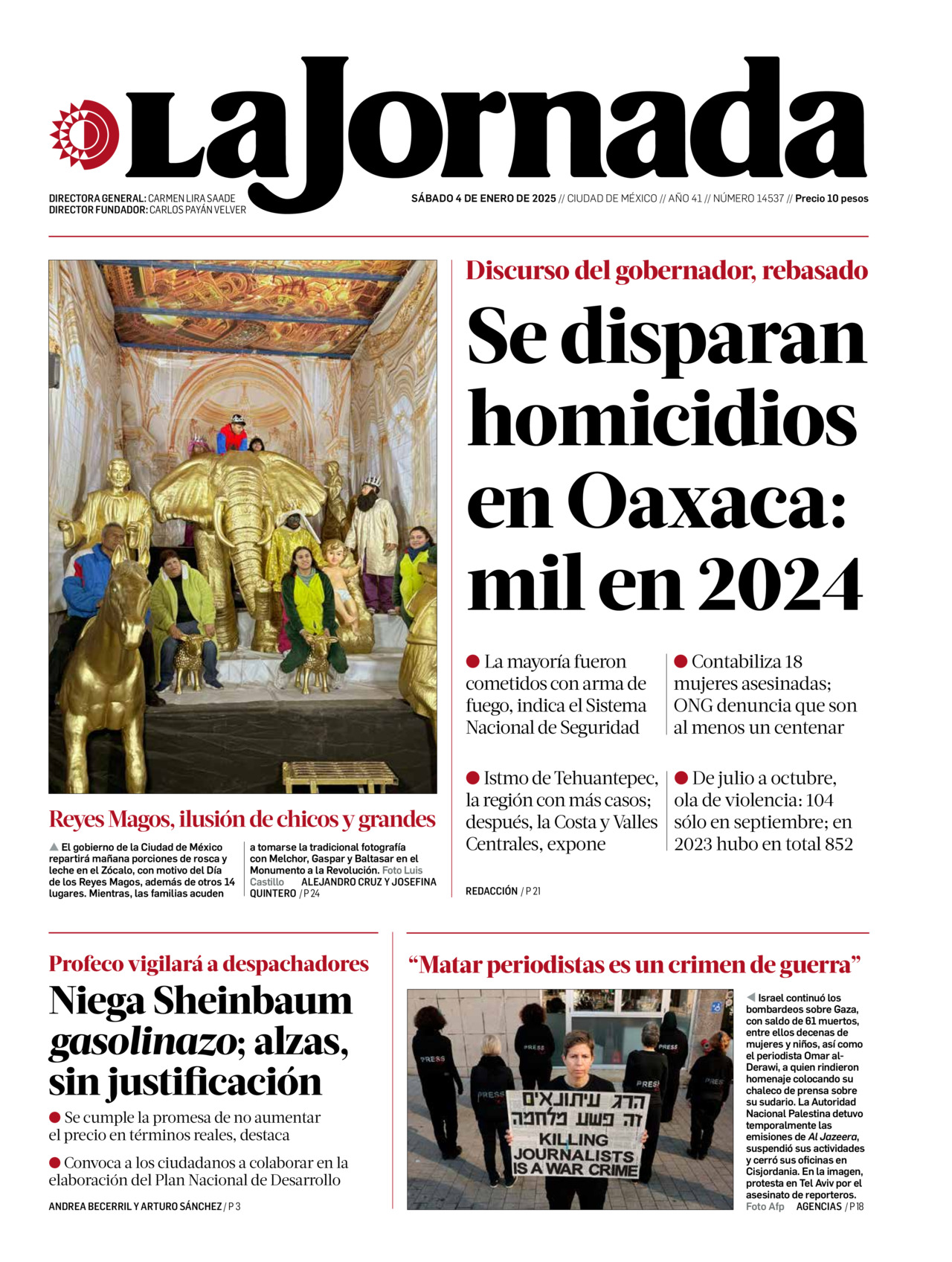 La Jornada, edición del sábado 04 de enero de 2025