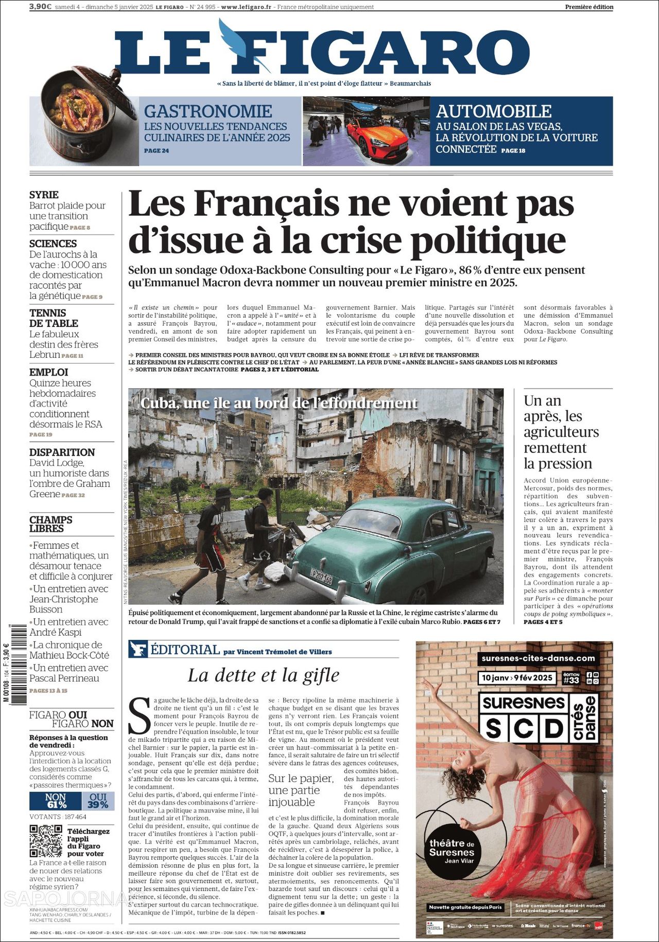 Le Figaro, edición del sábado 04 de enero de 2025