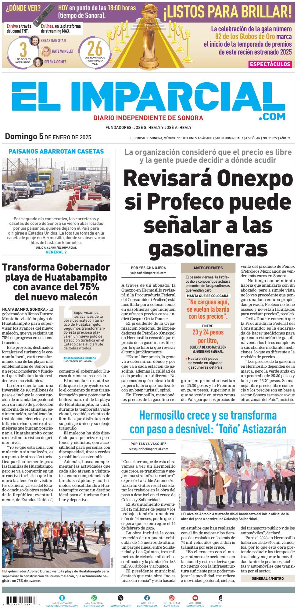 El Imparcial, edición del domingo 05 de enero de 2025