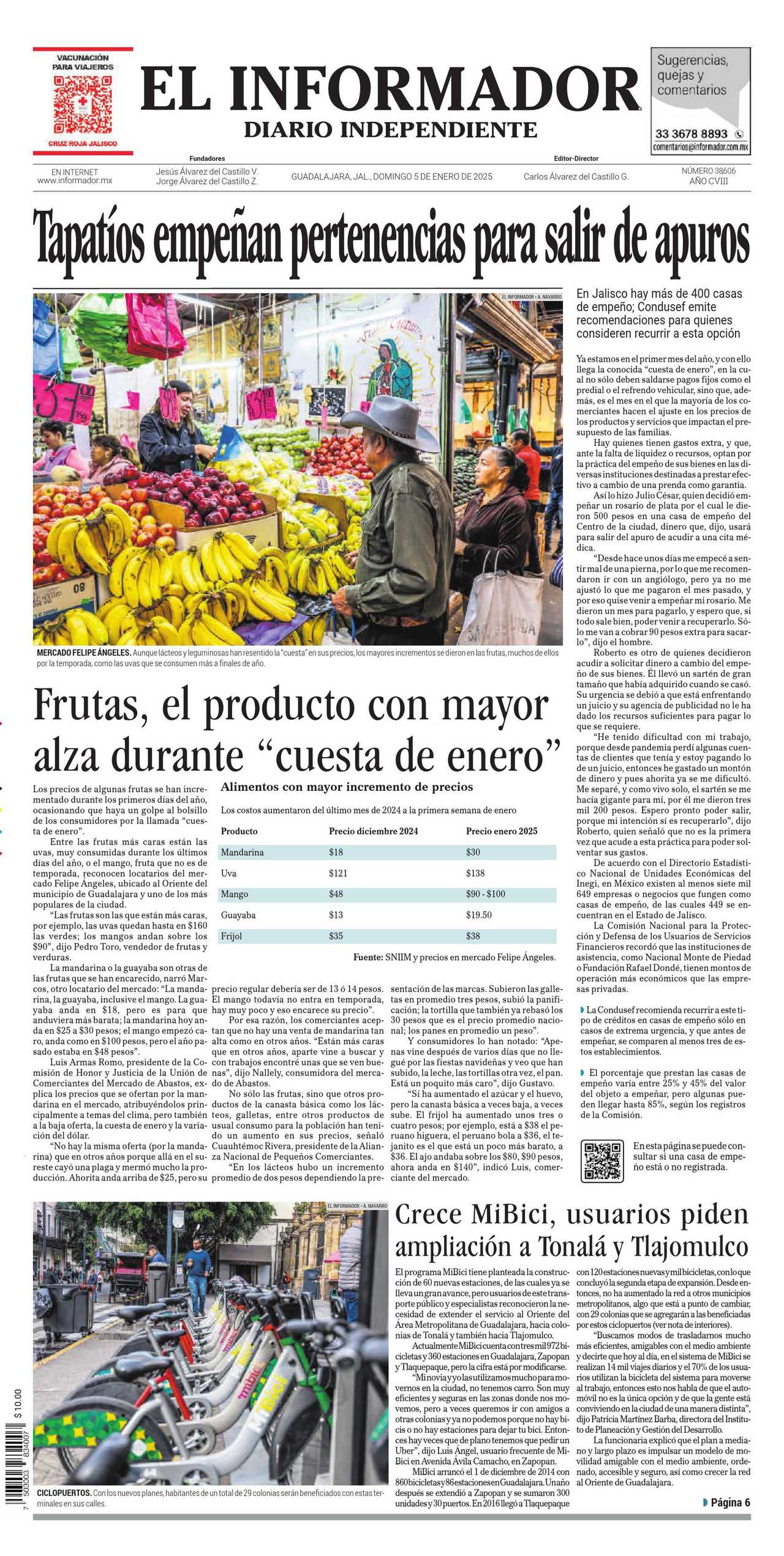 El Informador, edición del domingo 05 de enero de 2025