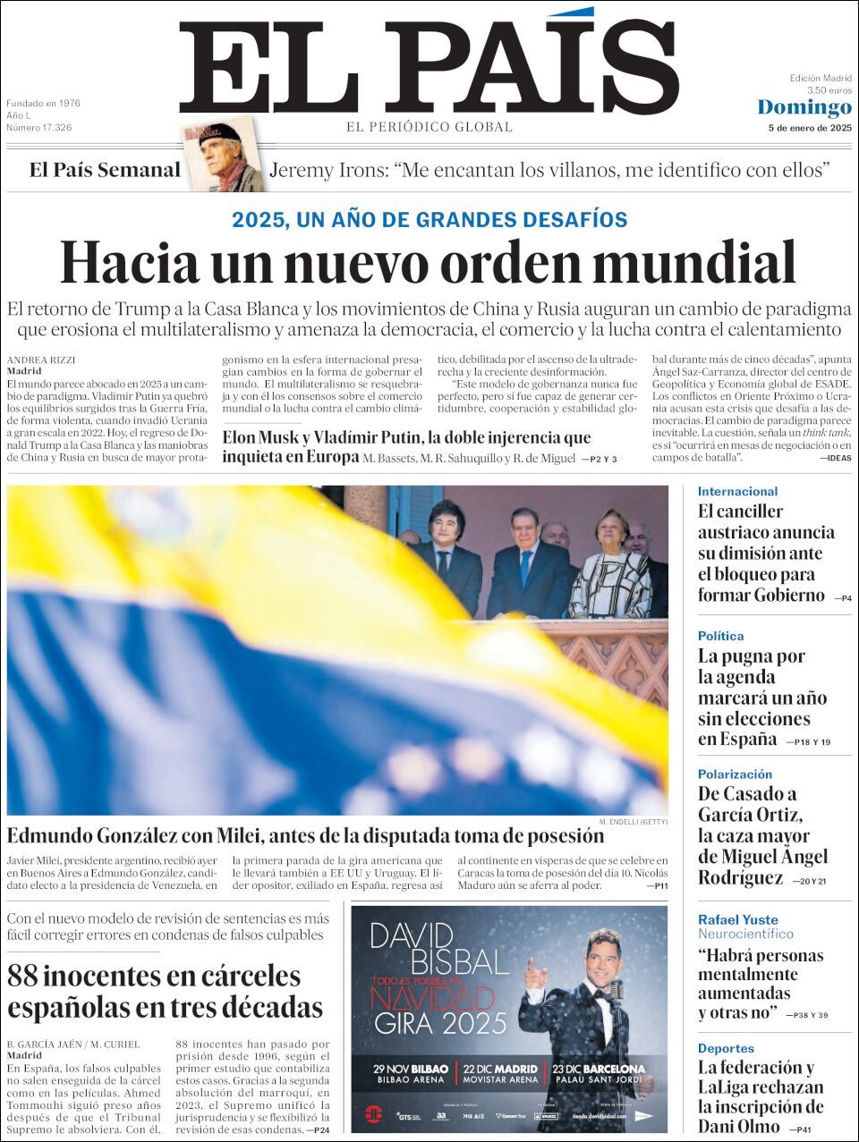 El País, edición del domingo 05 de enero de 2025