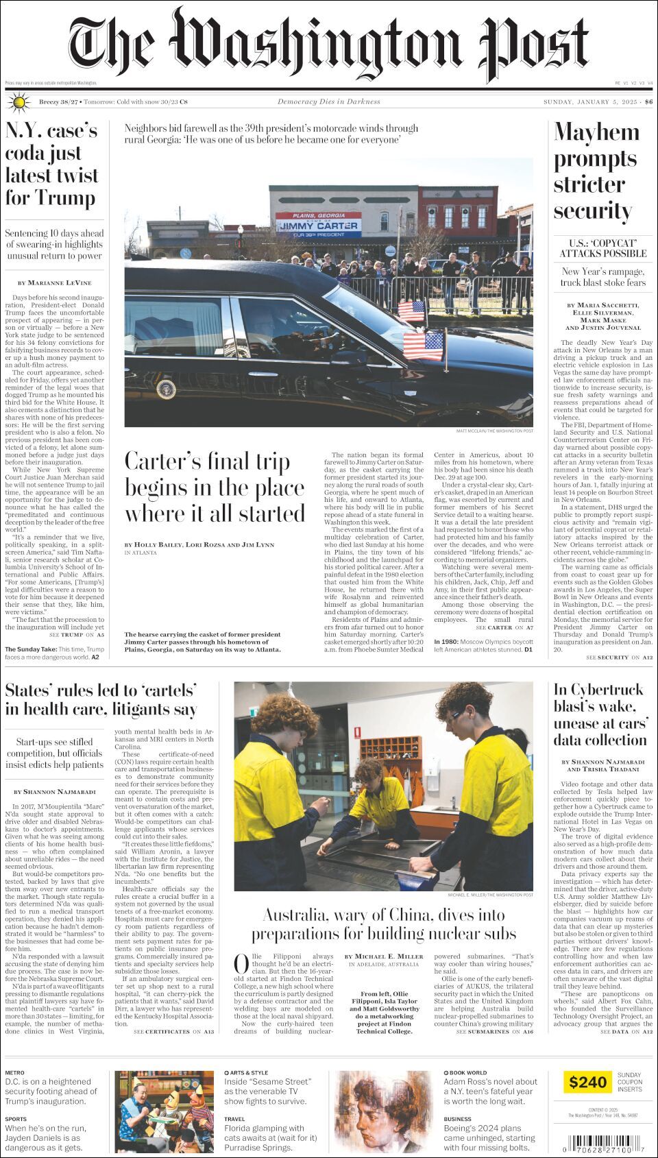 The Washington Post, edición del domingo 05 de enero de 2025