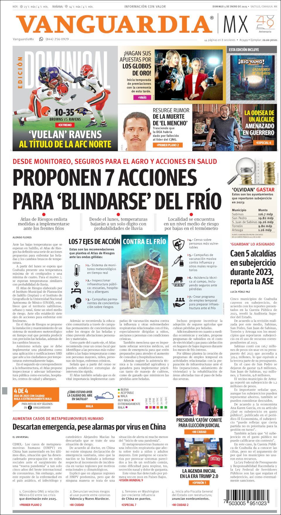 Vanguardia, edición del domingo 05 de enero de 2025