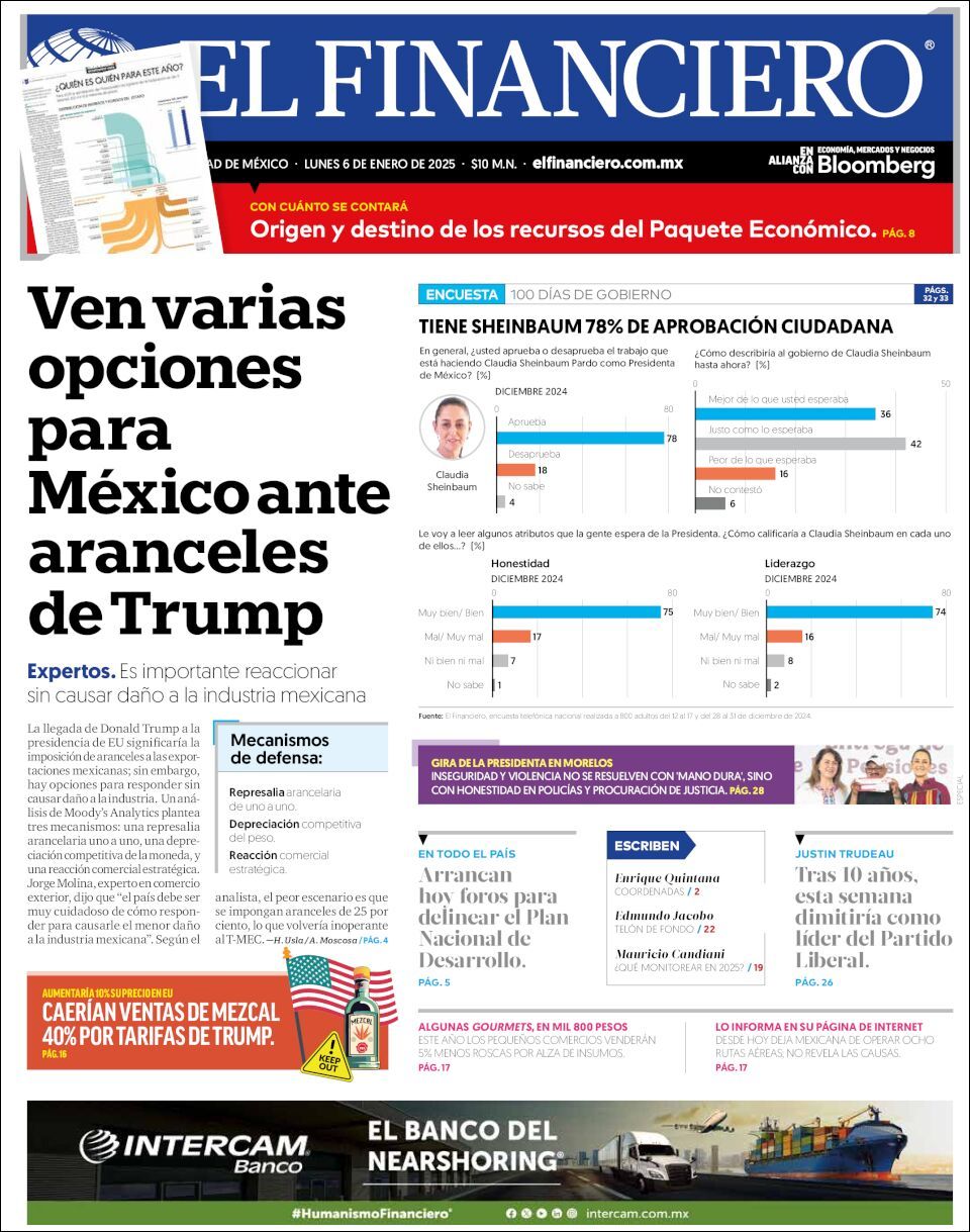 El Financiero, edición del lunes 06 de enero de 2025