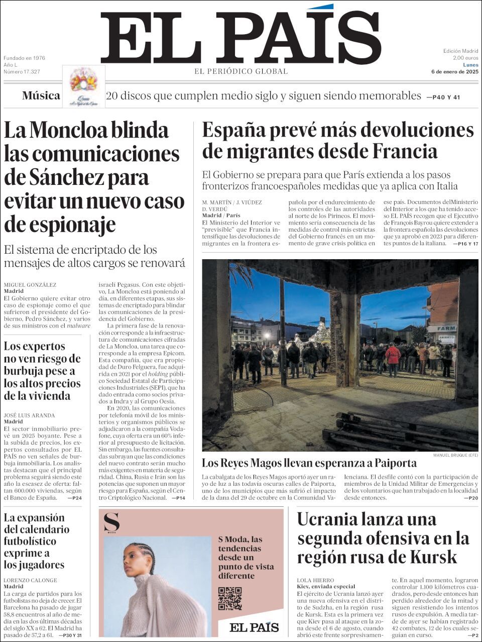 El País, edición del lunes 06 de enero de 2025