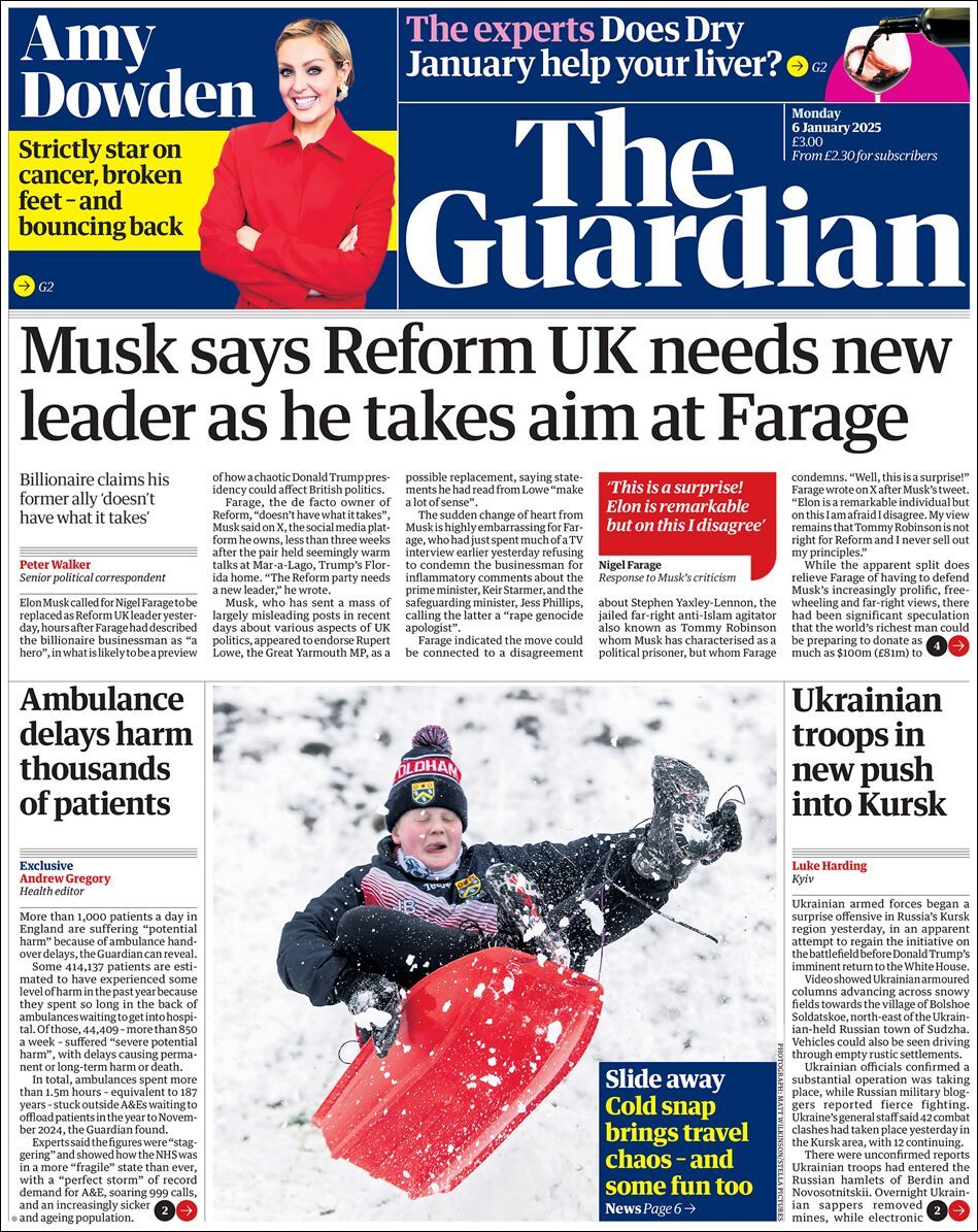 The Guardian, edición del lunes 06 de enero de 2025