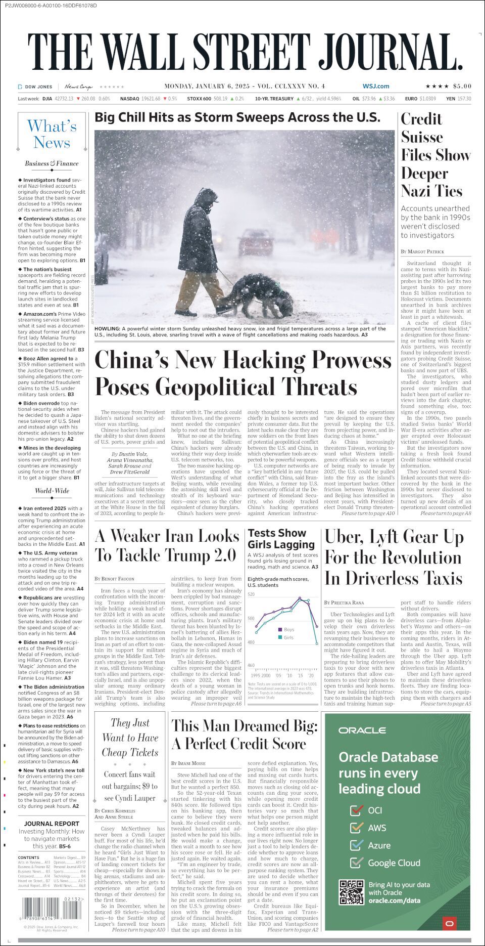 The Wall Street Journal, edición del lunes 06 de enero de 2025