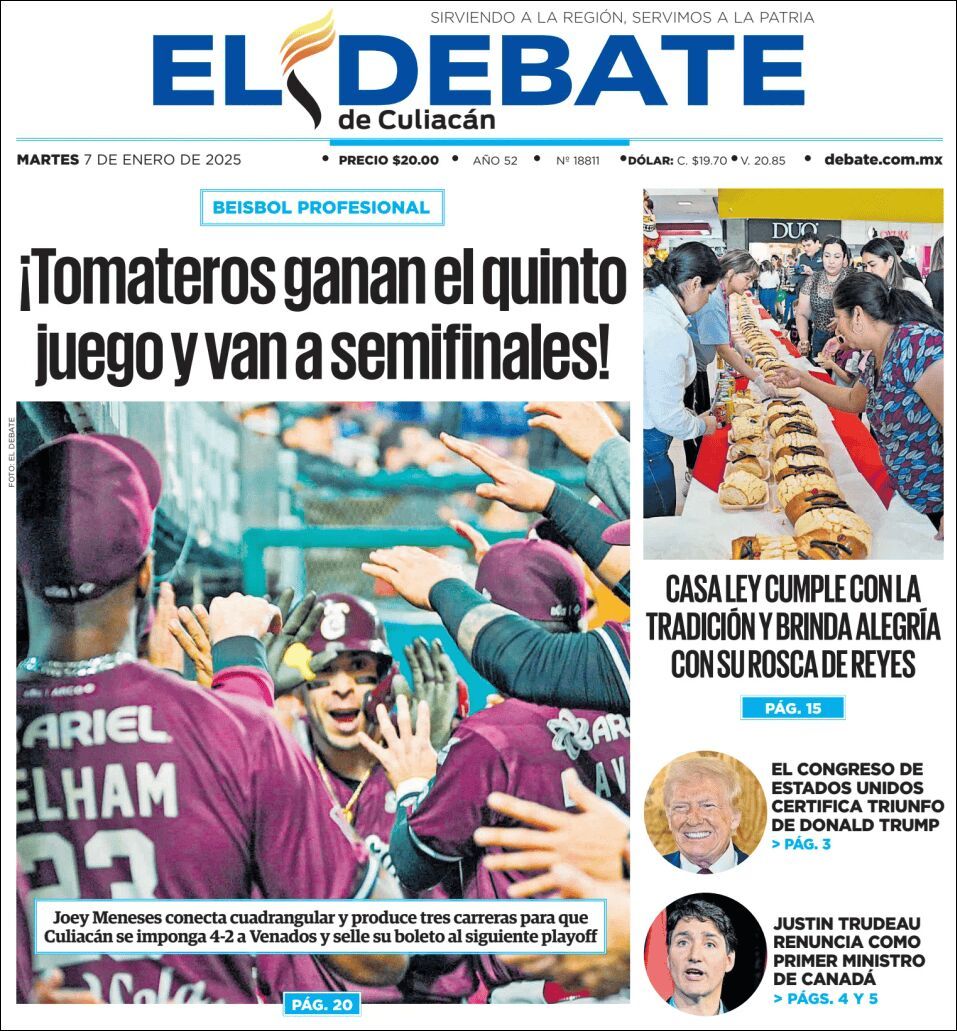 El Debate Culiacán, edición del martes 07 de enero de 2025