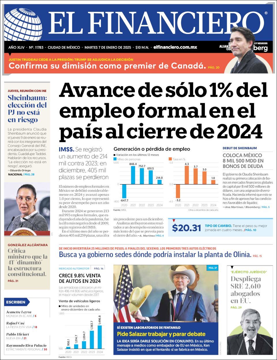 El Financiero, edición del martes 07 de enero de 2025