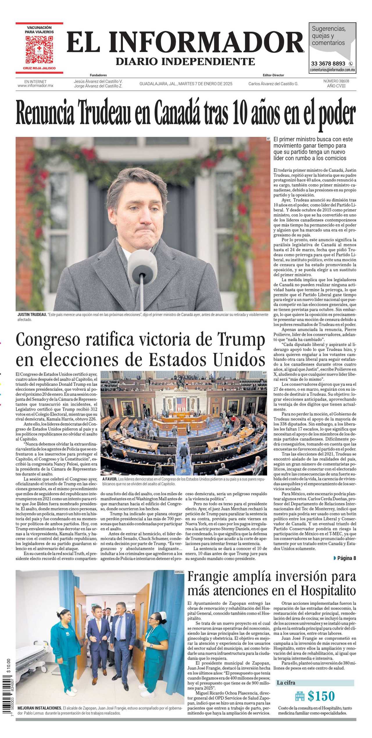 El Informador, edición del martes 07 de enero de 2025