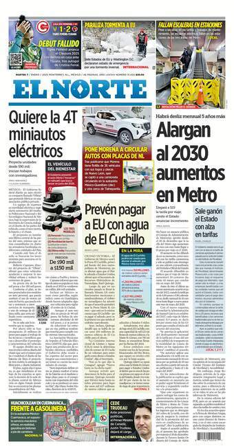 El Norte, edición del martes 07 de enero de 2025