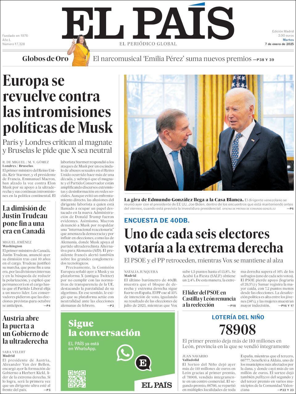 El País, edición del martes 07 de enero de 2025