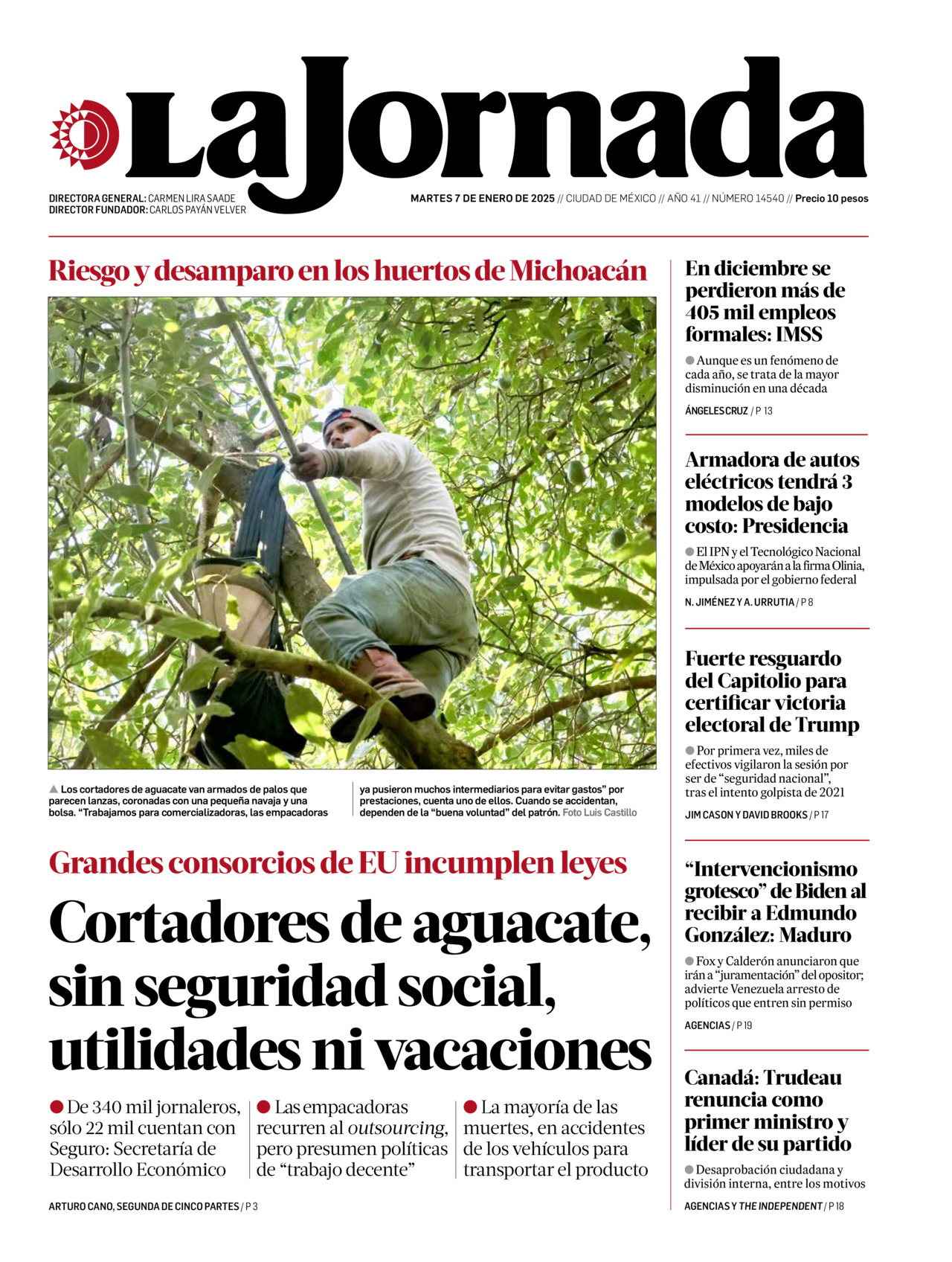 La Jornada, edición del martes 07 de enero de 2025