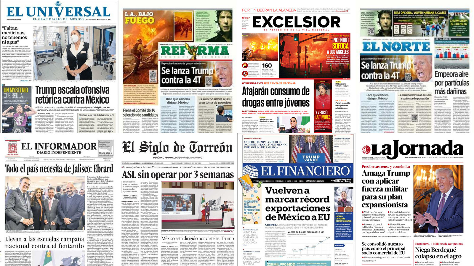 Portadas de periódicos impresos más importantes de México hoy