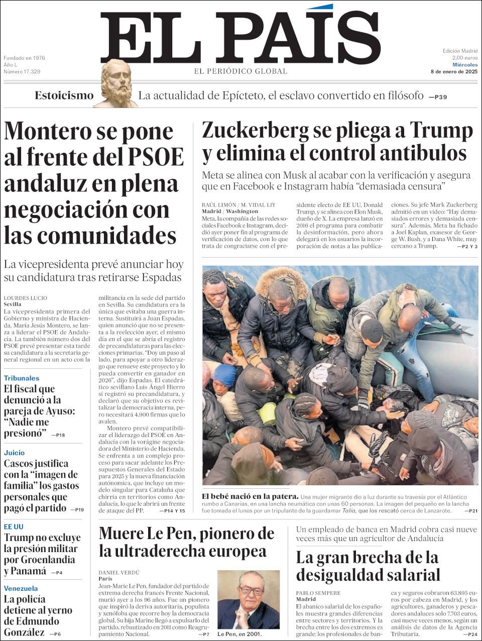 El País, edición del miércoles 08 de enero de 2025