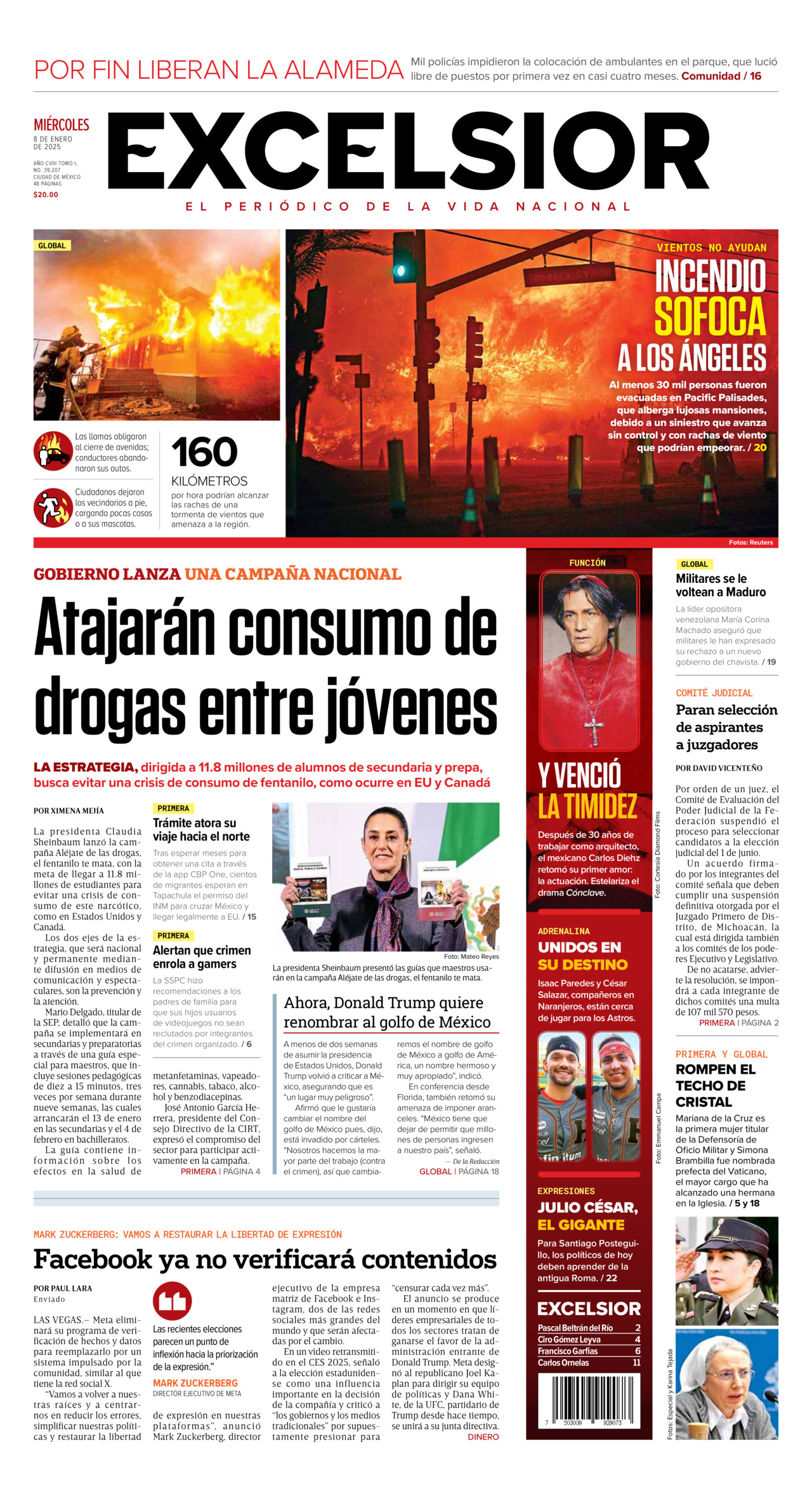 Excelsior, edición del miércoles 08 de enero de 2025