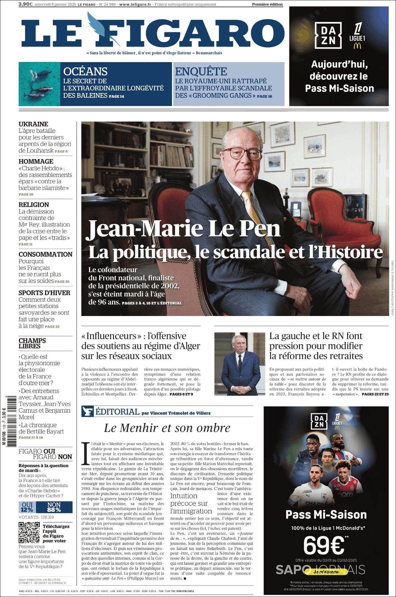 Le Figaro, edición del miércoles 08 de enero de 2025