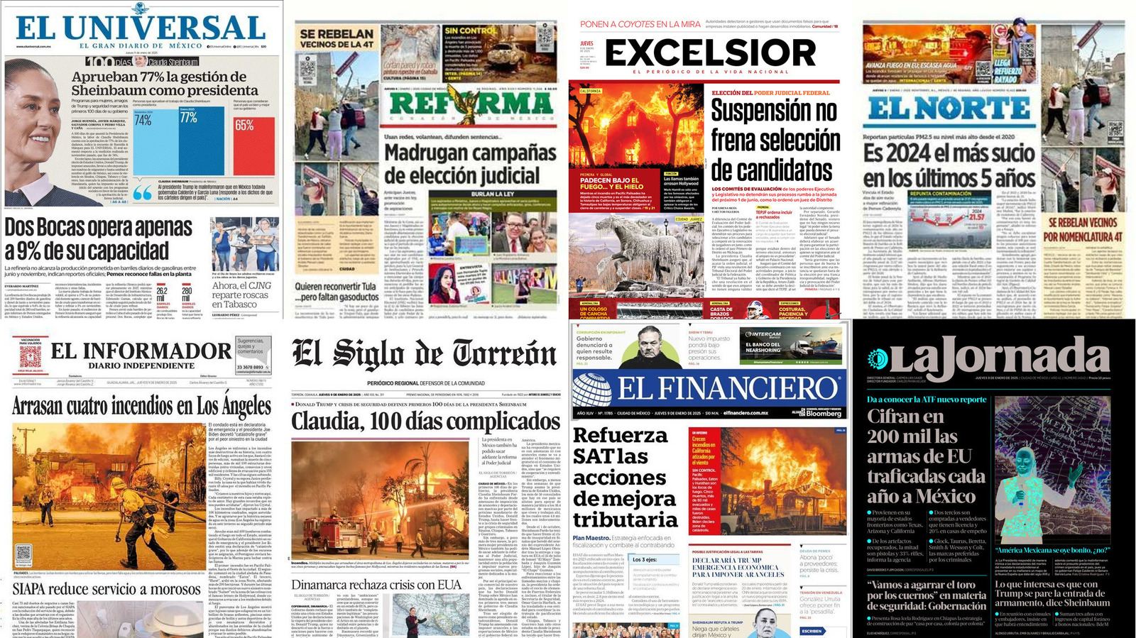 Portadas de periódicos impresos más importantes de México hoy