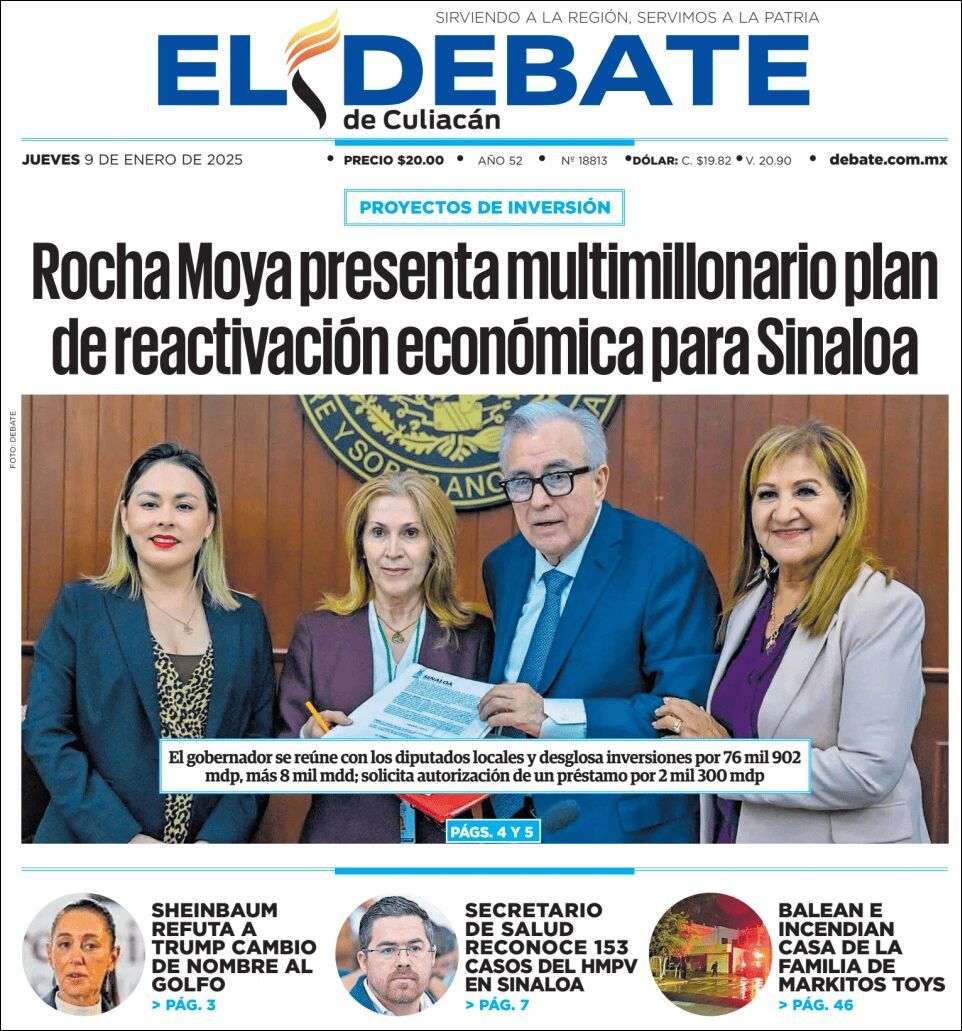 El Debate Culiacán, edición del jueves 09 de enero de 2025